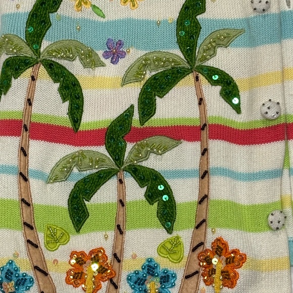 Just B Button Front Cardigan, Flamingos, Embellishments, Women’s Size Medium - Picture 5 of 7